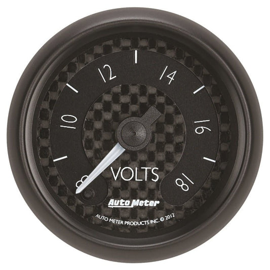 Autometer GT Series 52mm Full Sweep Electronic 8-18 Volts Voltmeter AutoMeter Gauges