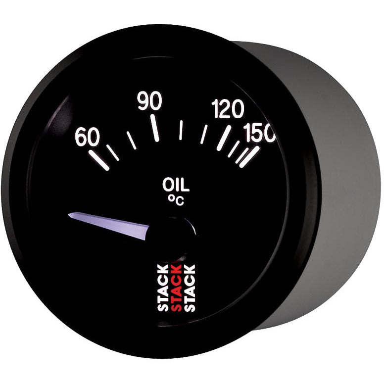 Autometer Stack 52mm 60-150 Deg C M10 Male Electric Oil Temp Gauge - Black AutoMeter Gauges