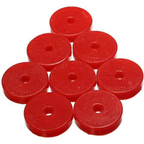 Energy Suspension Polyurethane Pad Set - 2-9/32in OD x 7/16in Hole ID x 1/2in Height - Round Red Energy Suspension Bushing Kits