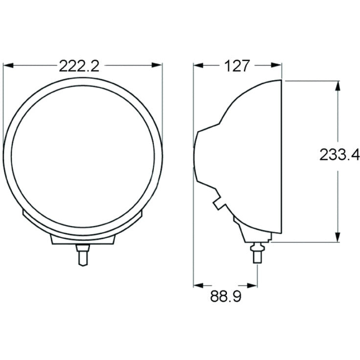 Hella Rallye 4000 Series Chrome Euro Beam 12V Halogen Lamp with Position Lamp Hella Driving Lights