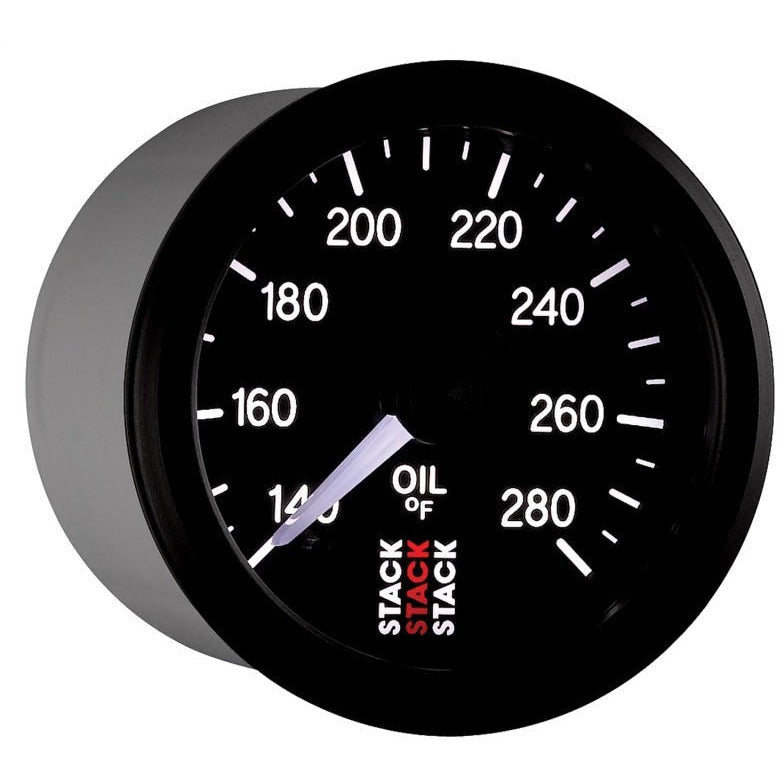 Autometer Stack 52mm 140-280 Deg F 1/8in NPTF Male Pro Stepper Motor Oil Temp Gauge - Black AutoMeter Gauges