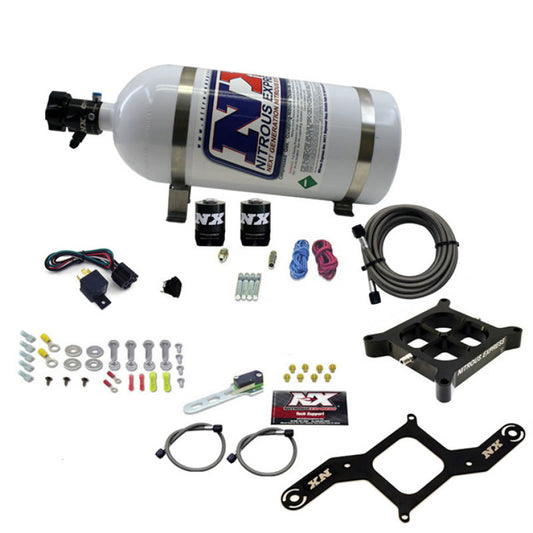 Nitrous Express 4150 Single Entry Crossbar Nitrous Plate Kit Pro-Power (100-500HP) w/10lb Bottle