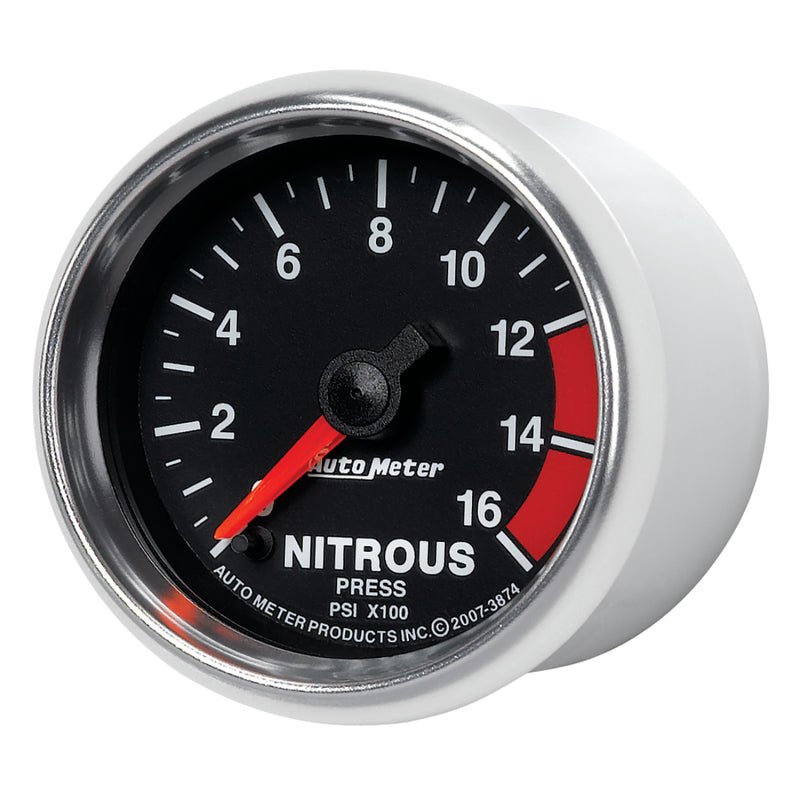 Autometer GS 2 1/16in. 1600PSI Nitrous Fuel Pressure Gauge AutoMeter Gauges