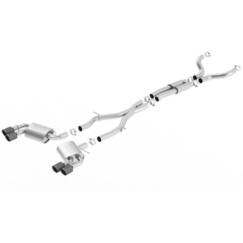 Borla 16-17 Chevy Camaro 6.2L 4in Dual CF Tips w/Black Core Dual Split Exit ATAK Catback Exhaust Borla Catback