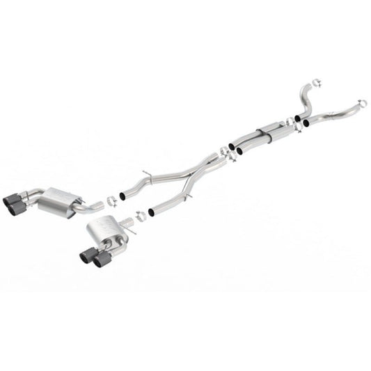 Borla 16-17 Chevy Camaro 6.2L 4in Dual CF Tips w/Black Core Dual Split Exit ATAK Catback Exhaust Borla Catback