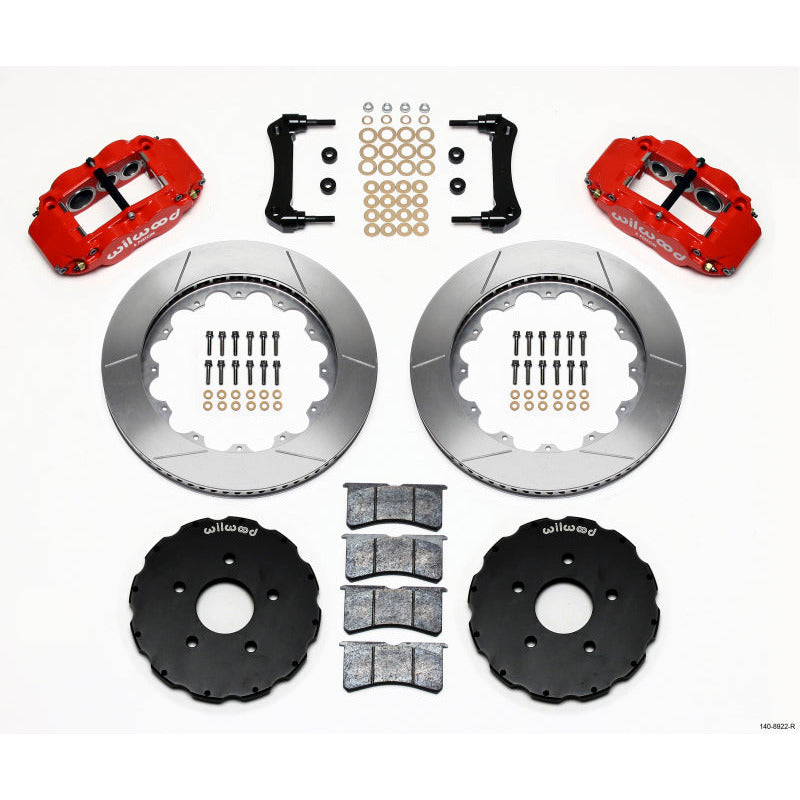 Wilwood Narrow Superlite 6R Front Hat Kit 14.00in Red 2005-up Corvette C6 Wilwood Big Brake Kits