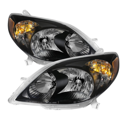 Xtune Toyota Matrix 03-08 Crystal Headlights Black HD-JH-TM03-AM-BK SPYDER Headlights