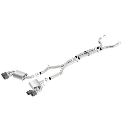 Borla 16-17 Chevy Camaro 6.2L 4in Dual Carbon Fiber Tips Dual Split Exit S-Type Catback Exhaust Borla Catback