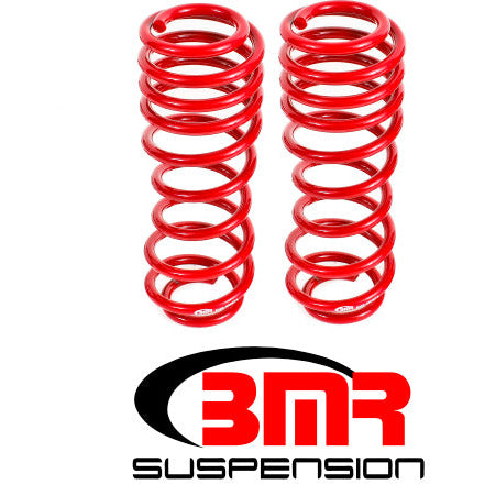 BMR 05-14 S197 Mustang GT/GT500 Rear Handling Version Lowering Springs - Red BMR Suspension Lowering Springs