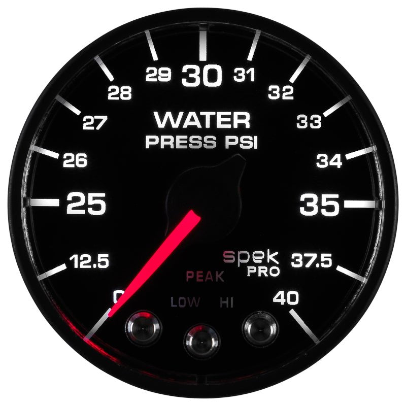 Autometer Spek-Pro - Nascar 2-1/16in Water Press 0- 40 psi Bfb AutoMeter Gauges