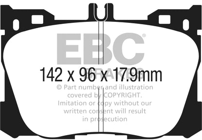 EBC 2019+ Mercedes-Benz CLS450 (C257) 3.0L Turbo Greenstuff Front Brake Pads