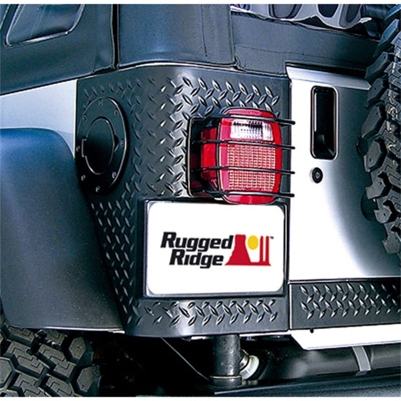 Rugged Ridge 76-06 Jeep CJ / Jeep Wrangler Black Euro Tail Light Guards Rugged Ridge Light Covers and Guards