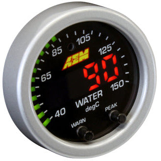 AEM X-Series Temperature 100-300F Gauge Kit (ONLY Black Bezel and Water Temp. Faceplate) AEM Gauges