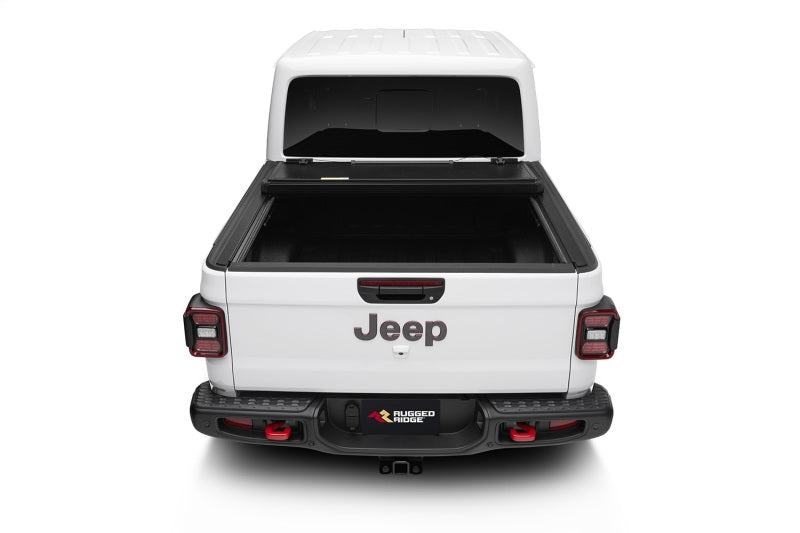 Rugged Ridge Armis Hard Folding With LINE-X Bed Cover 2020 JT Rugged Ridge Tonneau Covers - Hard Fold