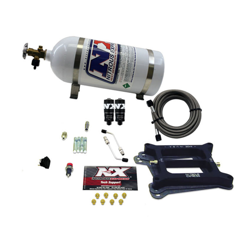 Nitrous Express 4150 Hitman 4-BBL Nitrous Kit (100-200HP) w/10lb Bottle Nitrous Express Nitrous Systems