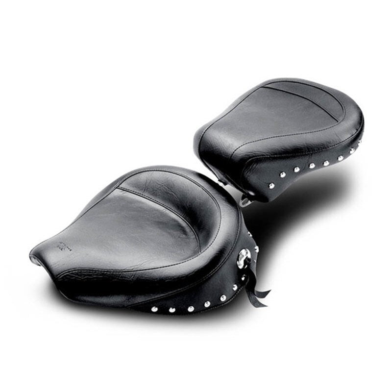 Mustang 58-84 Harley FX/FL Wide Touring Solo Seat w/Studs- Black