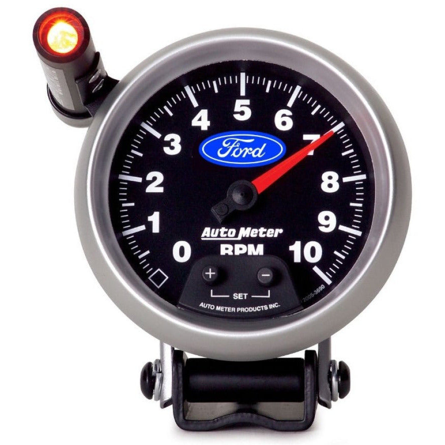 Autometer Ford 3-3/4in. 10K RPM Pedestal w/ Ext. Quick-Lite Tachometer Gauge AutoMeter Gauges