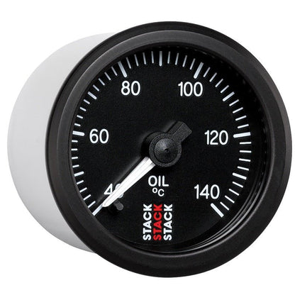 Autometer Stack 52mm 40-140 Deg C 1/8in NPTF Male Pro Stepper Motor Oil Temp Gauge - Black AutoMeter Gauges