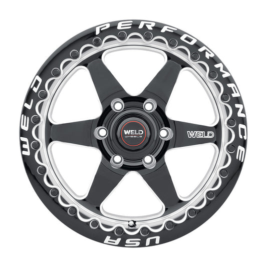 Weld S904 15x12 Ventura Beadlock 5x114.3 ET28 BS7.6 Gloss BLK MIL DIA 78.1 Weld Wheels - Cast