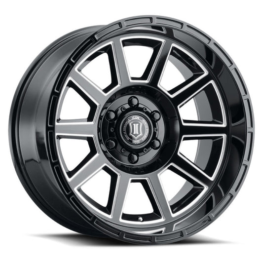 ICON Recoil 20x10 5x5 -24mm Offset 4.5in BS Gloss Black Milled Spokes Wheel