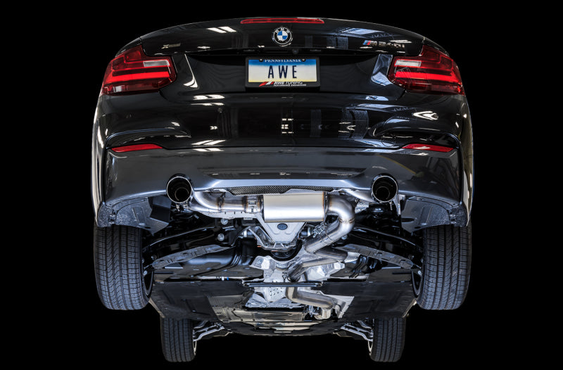 AWE Tuning BMW F22 M235i / M240i Touring Edition Axle-Back Exhaust - Chrome Silver Tips (90mm)