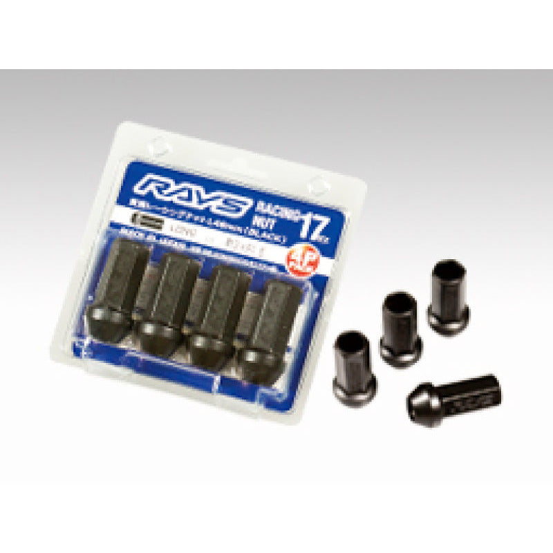 Rays 17 Hex L48 Racing Nut 12x1.25 - Black (4 Pieces) Rays Lug Nuts