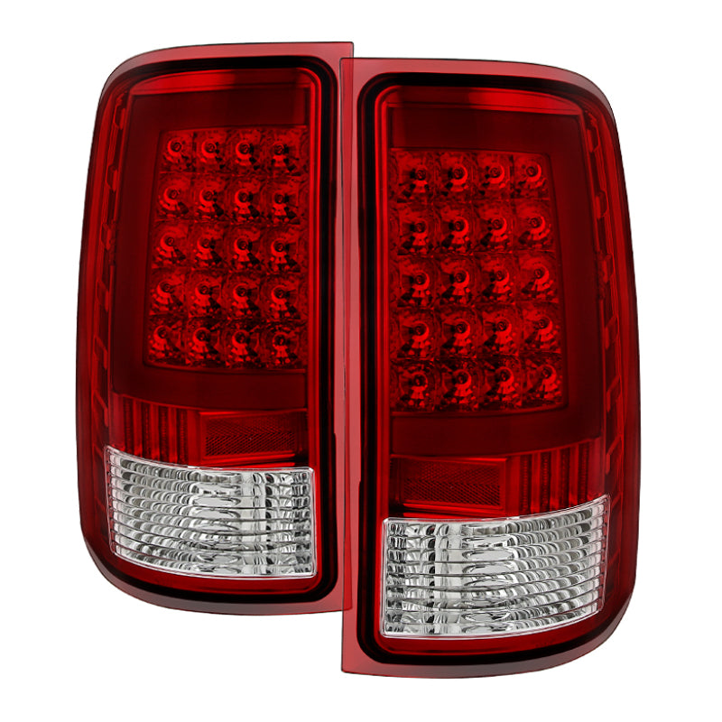 Xtune GMC Sierra 07-13 LED Tail Lights Red Clear ALT-ON-GS07-G2-LED-RC SPYDER Tail Lights