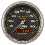 Autometer Marine Carbon Fiber 3-3/8in 100MPH GPS Speedometer Gauge AutoMeter Gauges