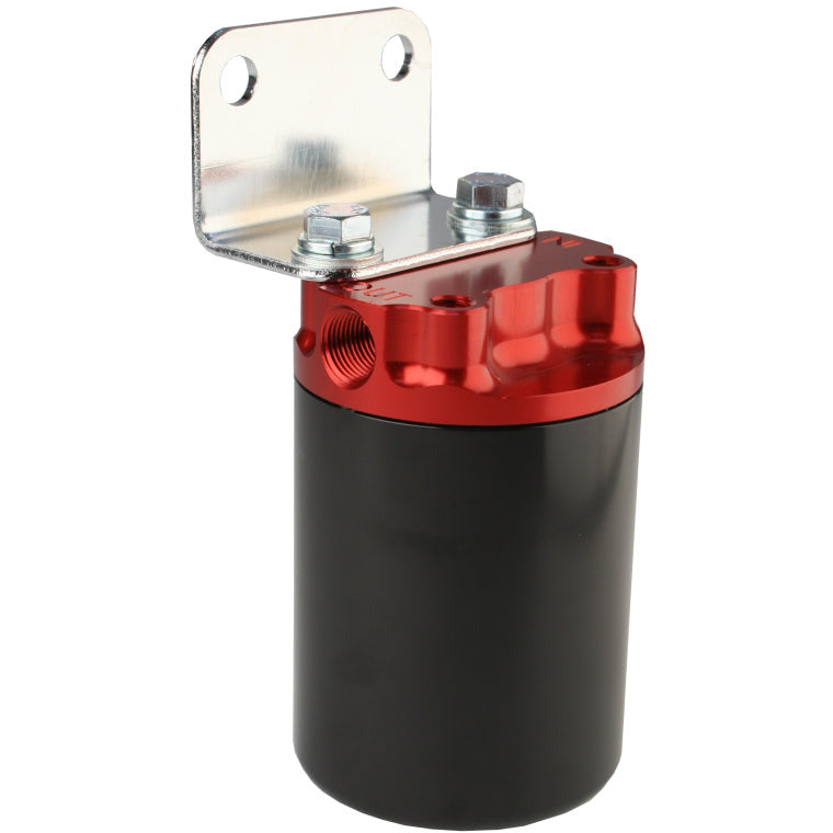 Aeromotive SS Series Billet Canister Style Fuel Filter Anodized Black/Red - 10 Micron Fabric Element Aeromotive Fuel Filters