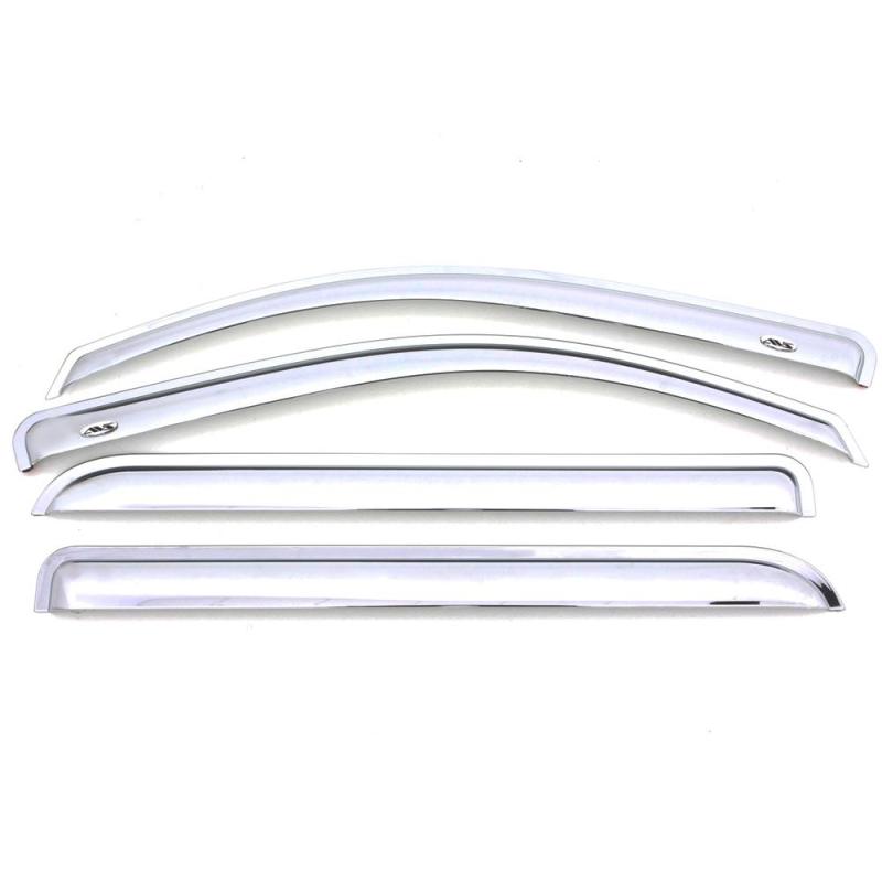 AVS 15-18 Chevy Silverado 2500 Crew Cab Ventvisor Front & Rear Window Deflectors 4pc - Chrome