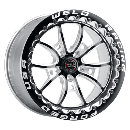 Weld S80 17x10 / 5x4.5 BP / 8.0in. BS (64mm Offset) Black Wheel 3.18 ID (Low Pad) - Single Beadlock Weld Wheels - Forged