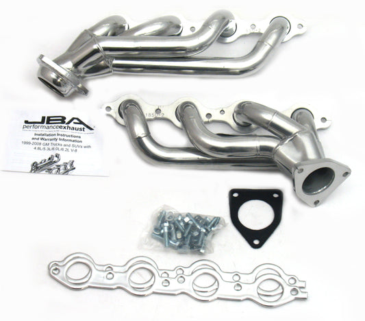 JBA 02-13 GM Truck 4.8L/5.3L LS Silver Ctd Cat4Ward Header