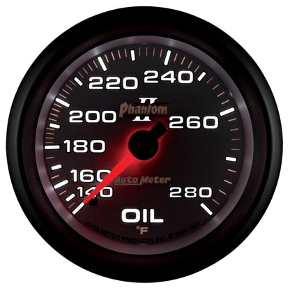 AutoMeter Gauge Oil Temp 2-5/8in. 140-280 Deg. F Mechanical Phantom II AutoMeter Gauges