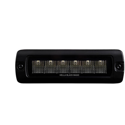 Hella Universal Black Magic 6 L.E.D. Flush Mount Mini Light Bar - Flood Beam Hella Fog Lights