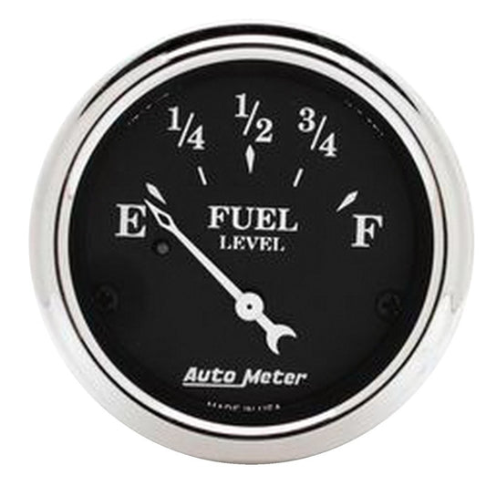Autometer 2 1/16in 240 Ohm to 33 Ohm Old Tyme Black Electric Fuel Level Gauge AutoMeter Gauges