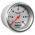 Autometer Marine Silver Ultra-Lite Gauge 3-3/8in Tachometer 6K RPM AutoMeter Gauges