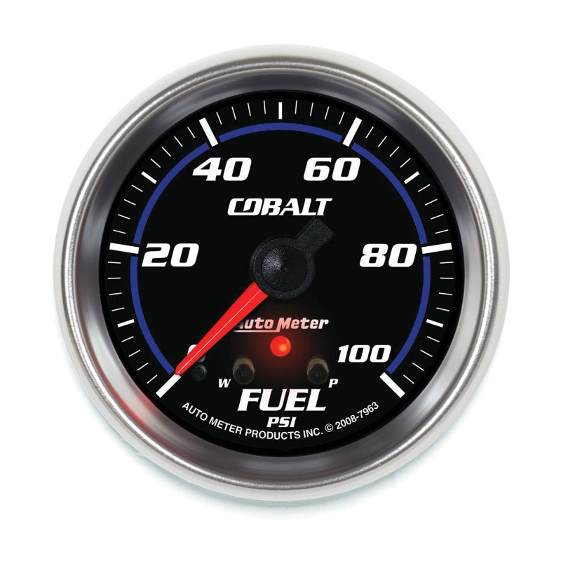 Autometer Cobalt Fuel Pressure Gauge 2-5/8in 100PSI Stepper Motor w/ Peak and Warn AutoMeter Gauges