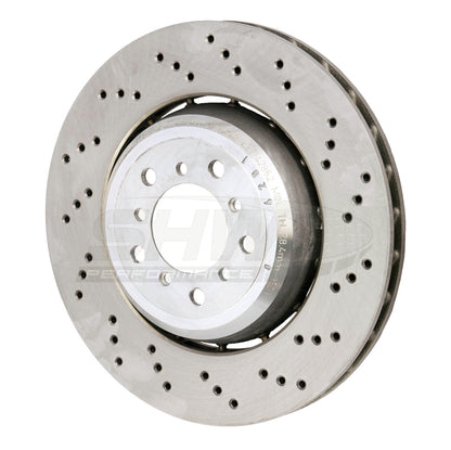 SHW 08-13 BMW M3 4.0L Right Front Cross-Drilled Lightweight Brake Rotor SHW Performance Brake Rotors - Drilled
