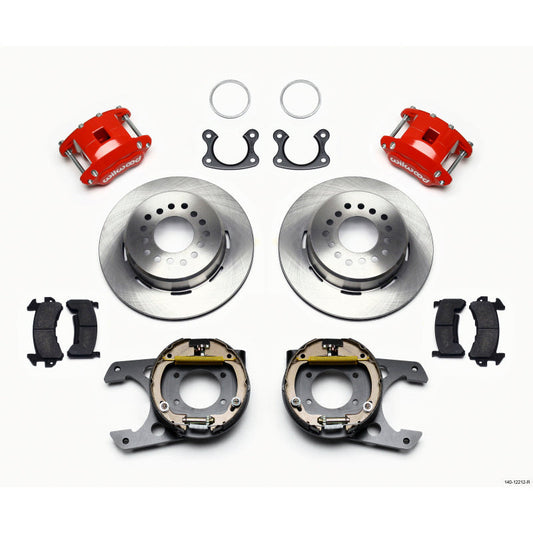 Wilwood D154 P/S Park Brake Kit Red Small Ford 2.50in Offset Wilwood Big Brake Kits