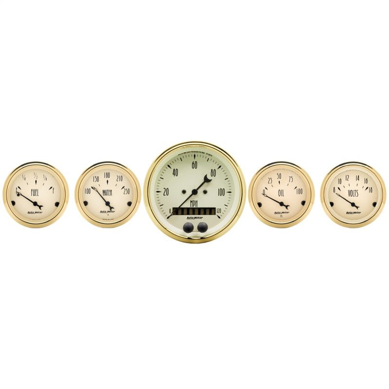 Autometer Golden Oldies 5 PIECE (3-3/8in & 2-1/16in.) GPS Speedometer Gauge Kit AutoMeter Gauges