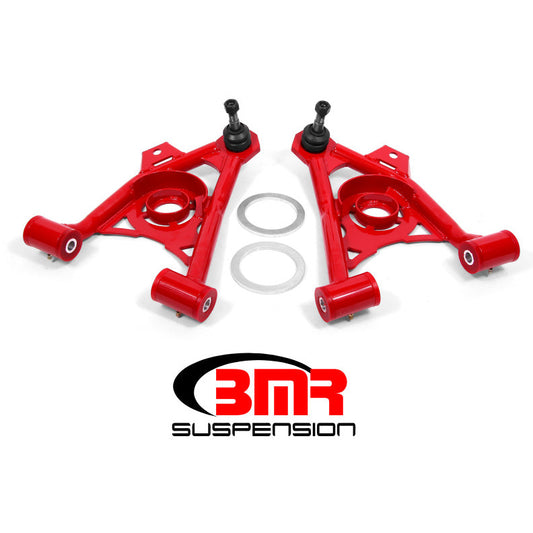 BMR 94-04 Mustang Lower Non-Adj. A-Arms (Poly) w/ Tall Ball Joint / Spring Pocket - Red BMR Suspension Control Arms