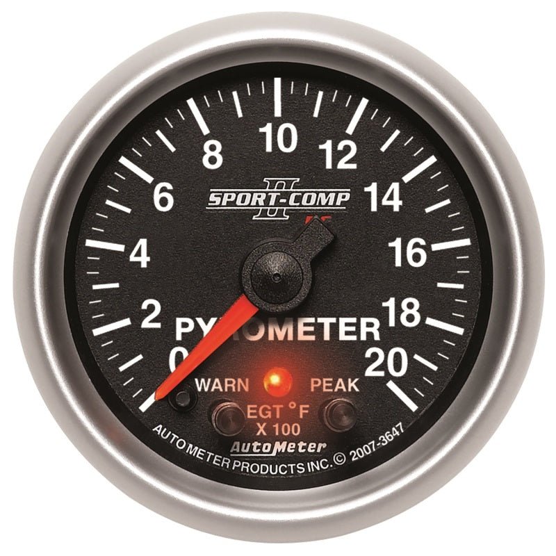 Autometer Elite 52.4mm 0-2000F Pyrometer Peak & Warn w/ Electronic Control Gauge AutoMeter Gauges