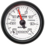 Autometer Phantom II 52.4mm Mechanical Vacuum / Boost Gauge 30 In. HG/20 PSI AutoMeter Gauges