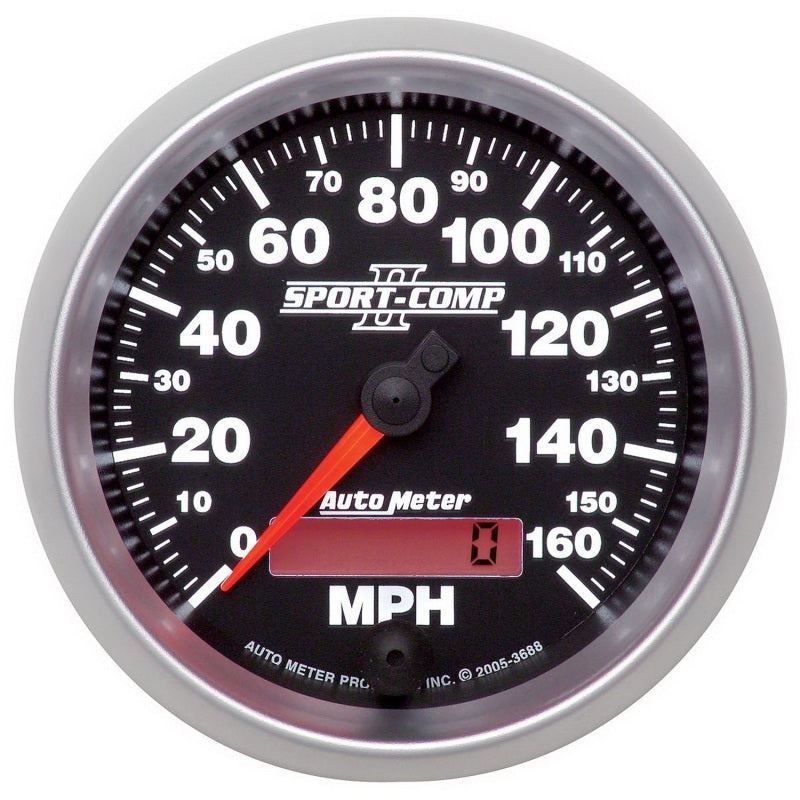 Autometer Sport-Comp II 3-3/8in 0-160MPH In-Dash Electronic Programmable Speedometer AutoMeter Gauges