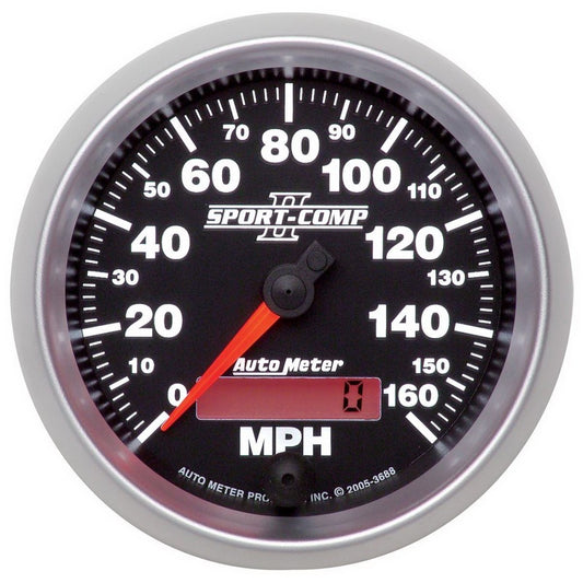 Autometer Sport-Comp II 3-3/8in 0-160MPH In-Dash Electronic Programmable Speedometer AutoMeter Gauges