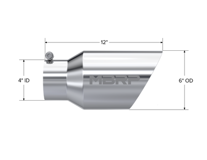 MBRP Universal Tip 6 O.D. Dual Wall Angled 4 inlet 12 length