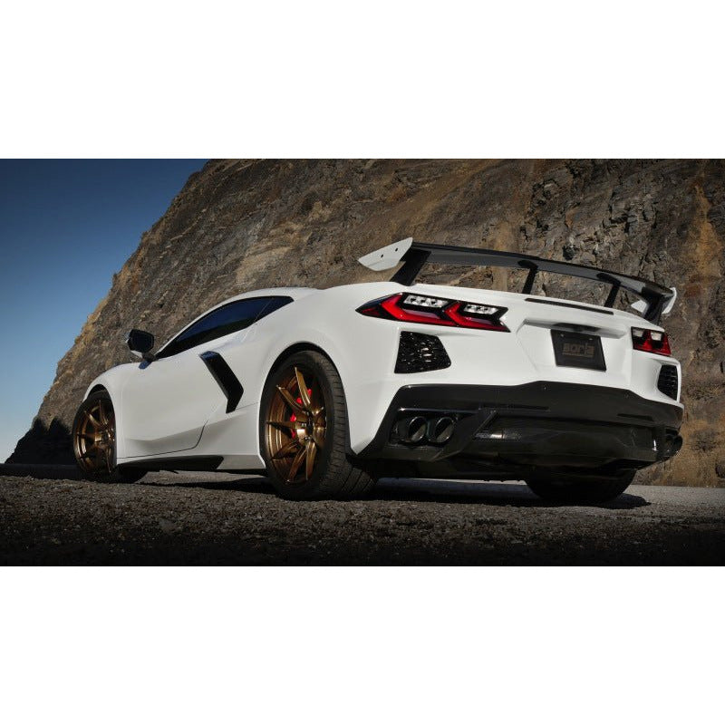Borla 2020 Chevrolet Corvette C8 6.2 ATAK 3in Exhaust System Dual Round Rolled A/C Black Chrome Tips Borla Catback