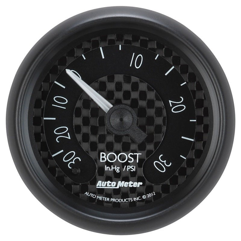 Autometer GT Series 52mm Mechanical 30 In Hg/30 psi Vacuum/Boost Gauge AutoMeter Gauges