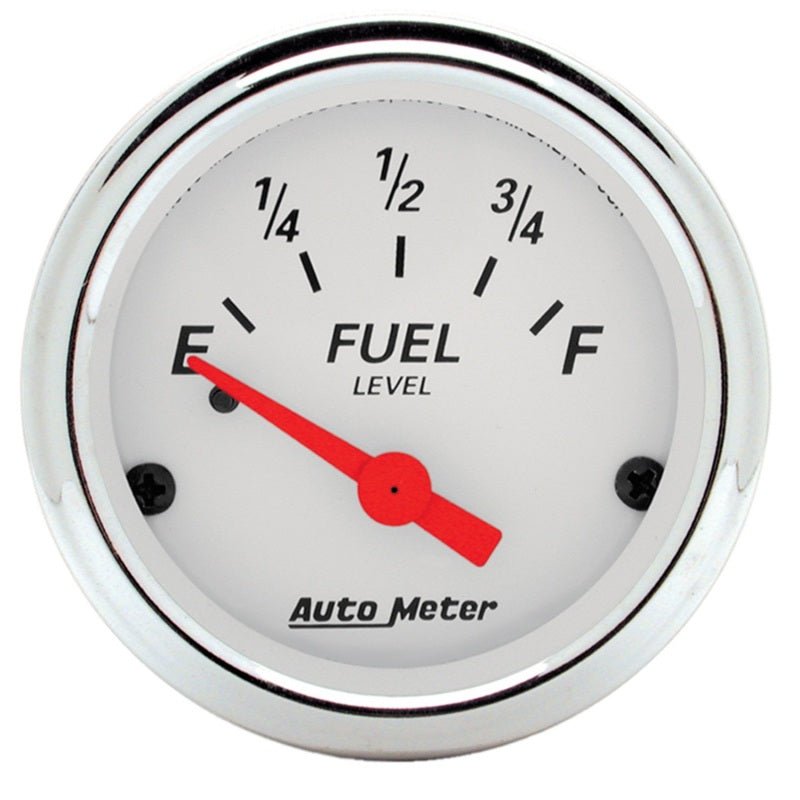 Autometer Arctic White 52mm 0E-90F Short Sweep Electronic Fuel Level Gauge AutoMeter Gauges