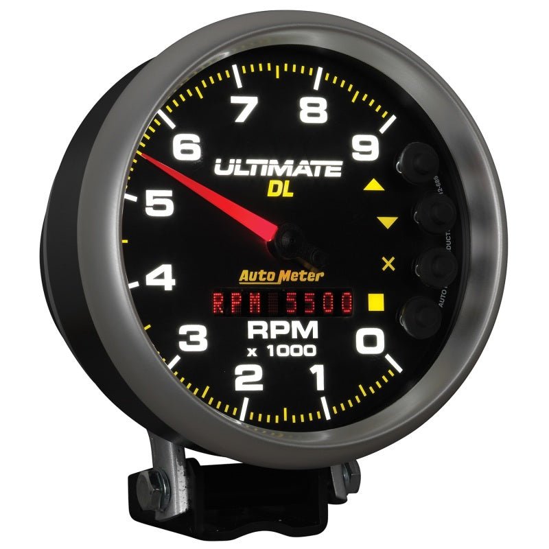 Autometer 5 inch Ultimate DL Playback Tachometer 9000 RPM - Black AutoMeter Performance Monitors